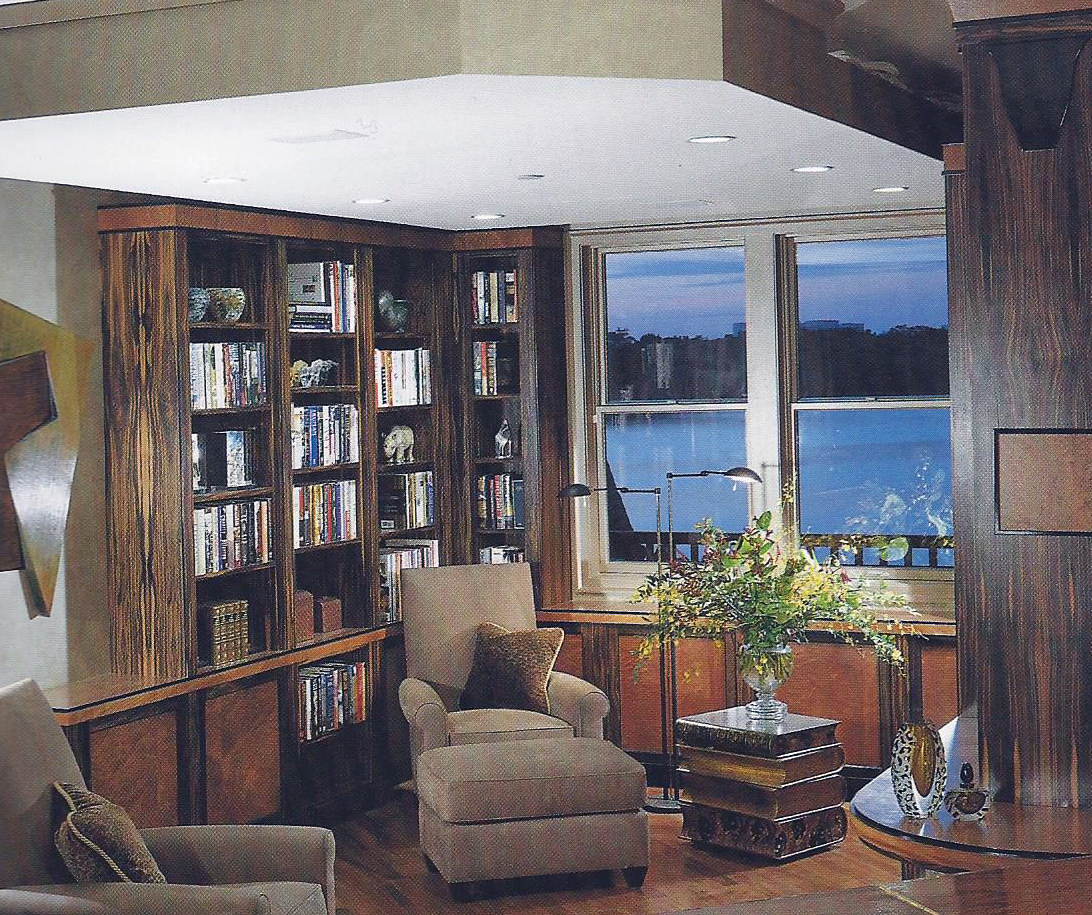 Custom shelving and seating area built-ins
